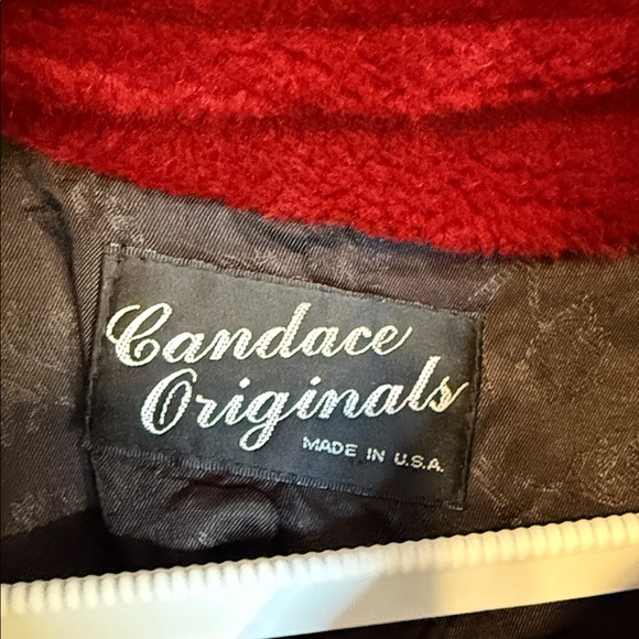 Candace Orig. Red Faux Fur Coat LG - Picture 7 of 10